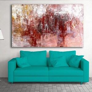 Extra Large Pink Abstract Painting: Oversized Wall Art on Canvas
