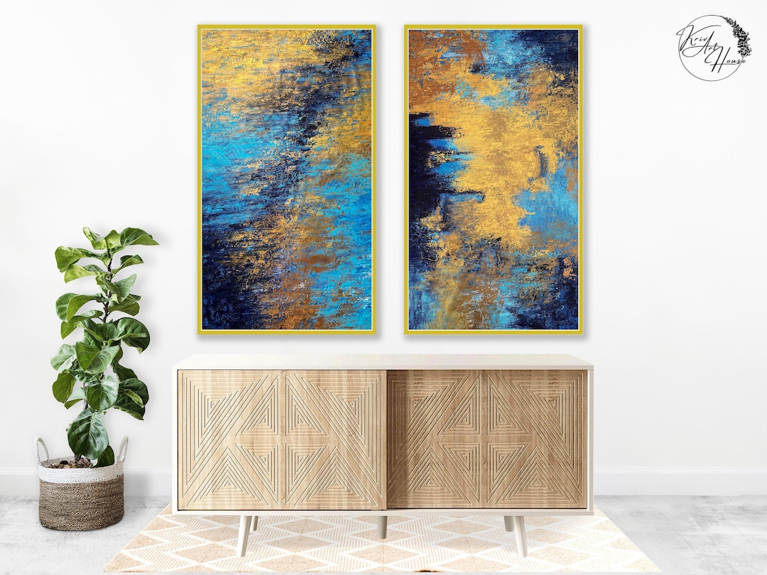 Large Wall Decor Living Room Art Set of 2 Wall Decoration Canvas