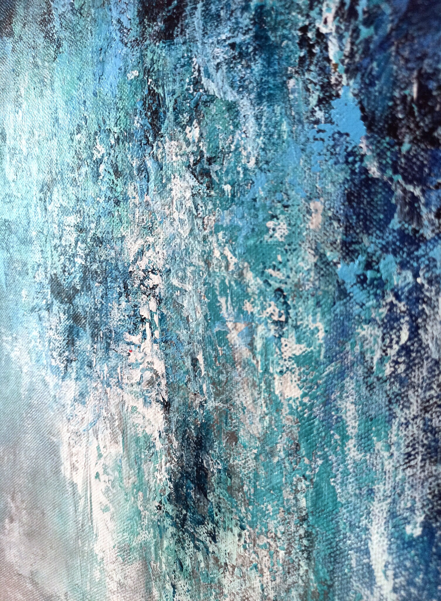 Blaues und graues abstraktes Gemälde übergroßes Gemälde | Etsy