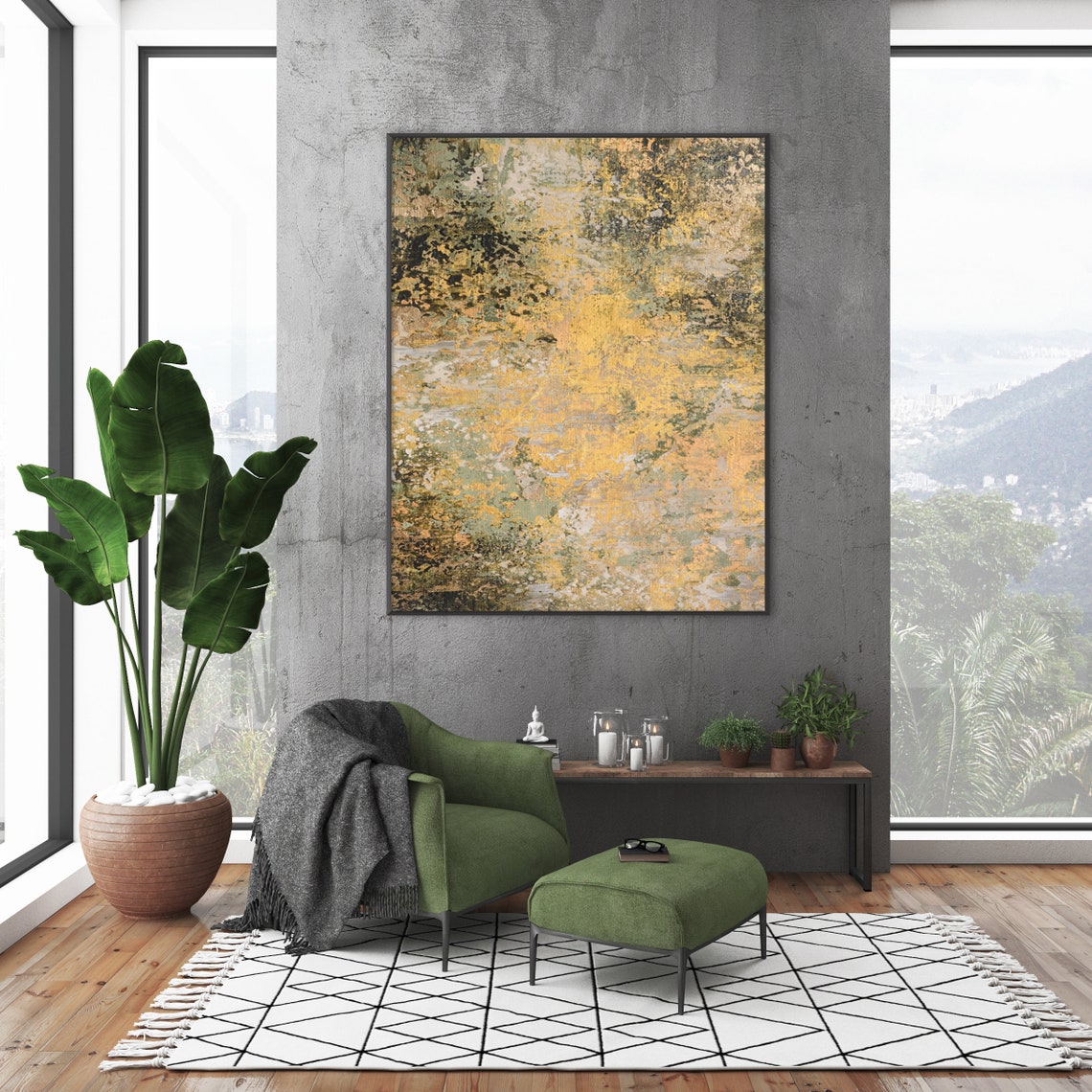 Extra Large Painting Gold and Grey Abstract Paintingabstract Etsy