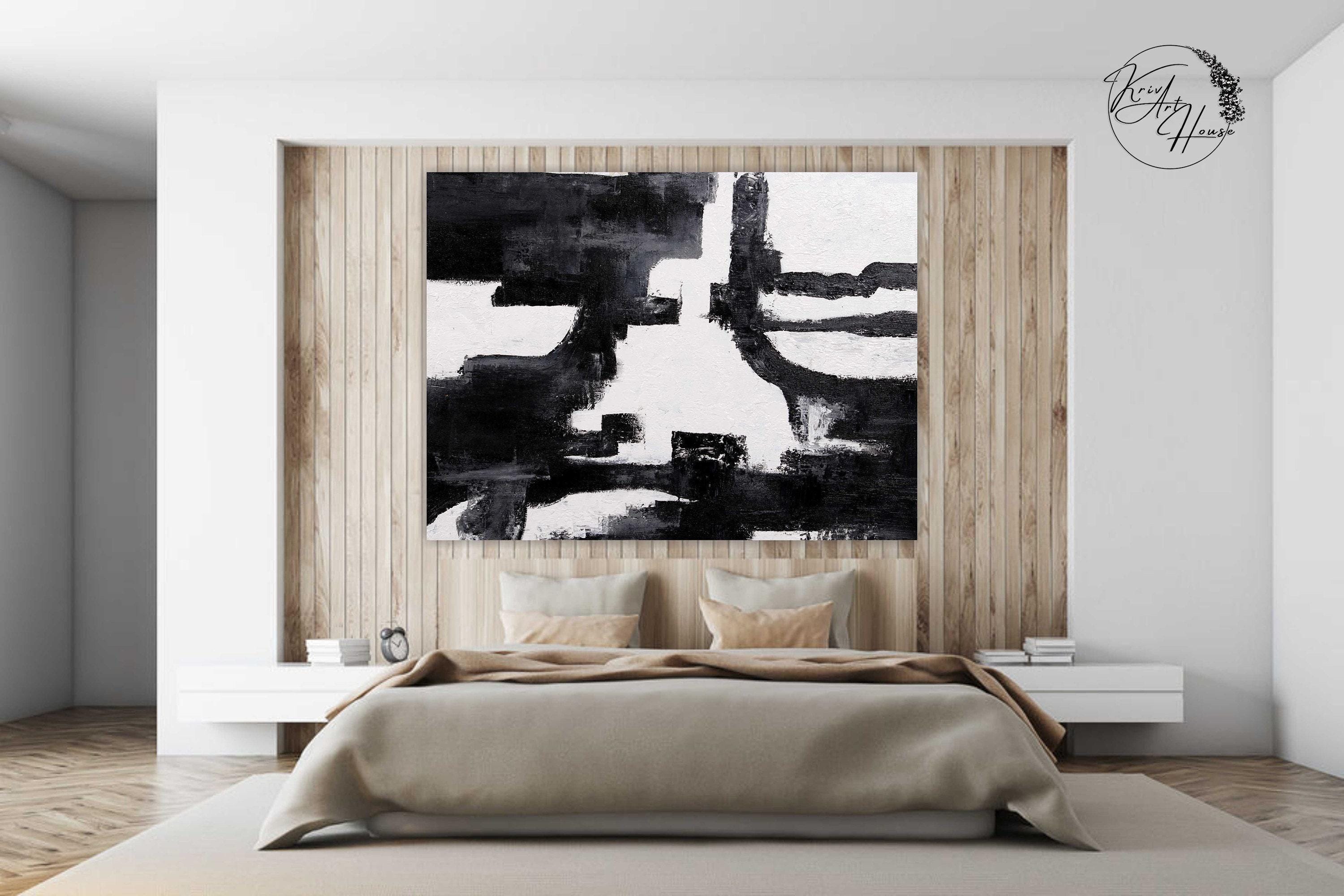 Black and White Abstract Painting, Textured Painting, Oil Painting ...