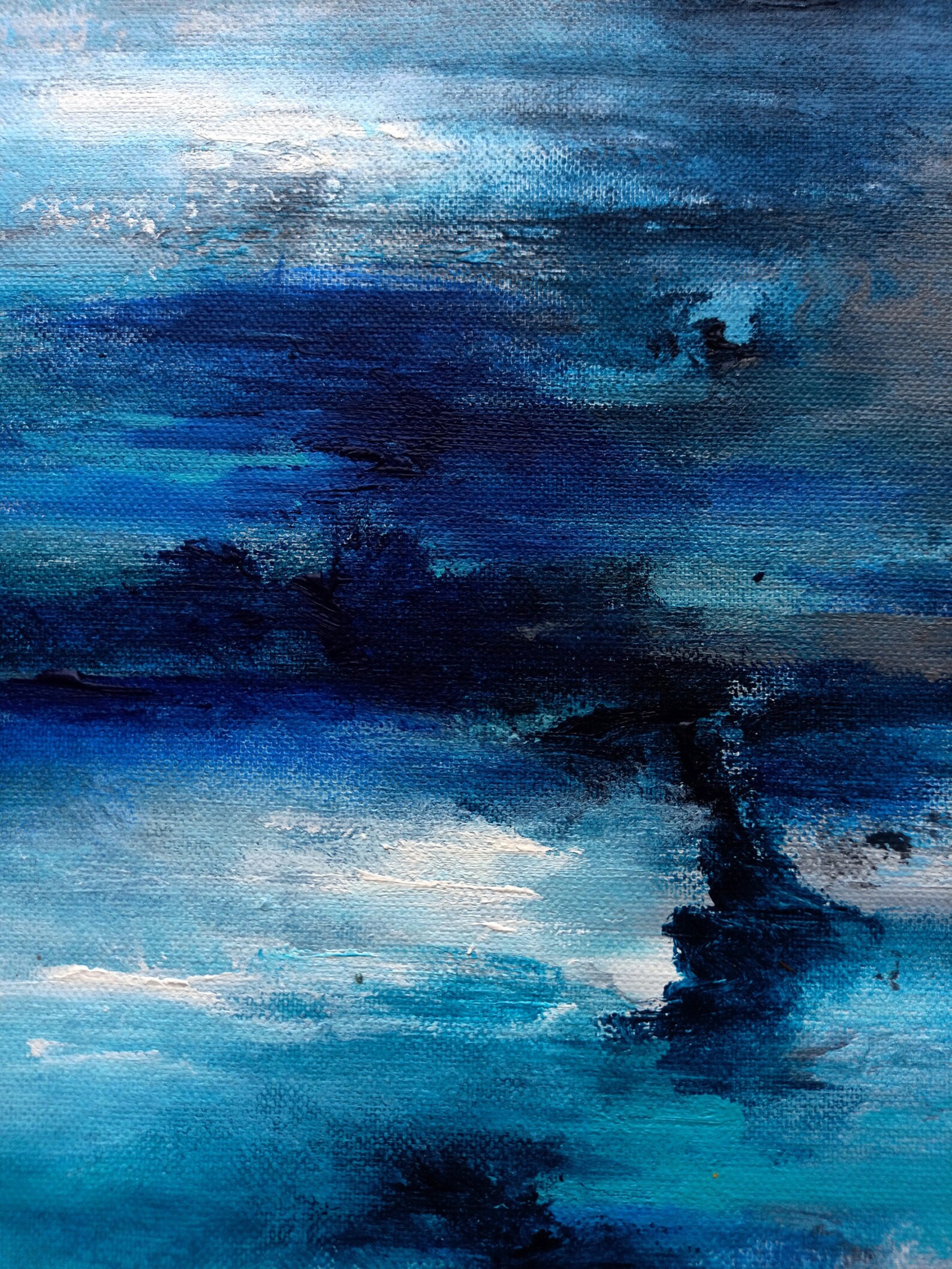 Abstract Painting Blue Abstract Canvas Art Large Wall Art Etsy