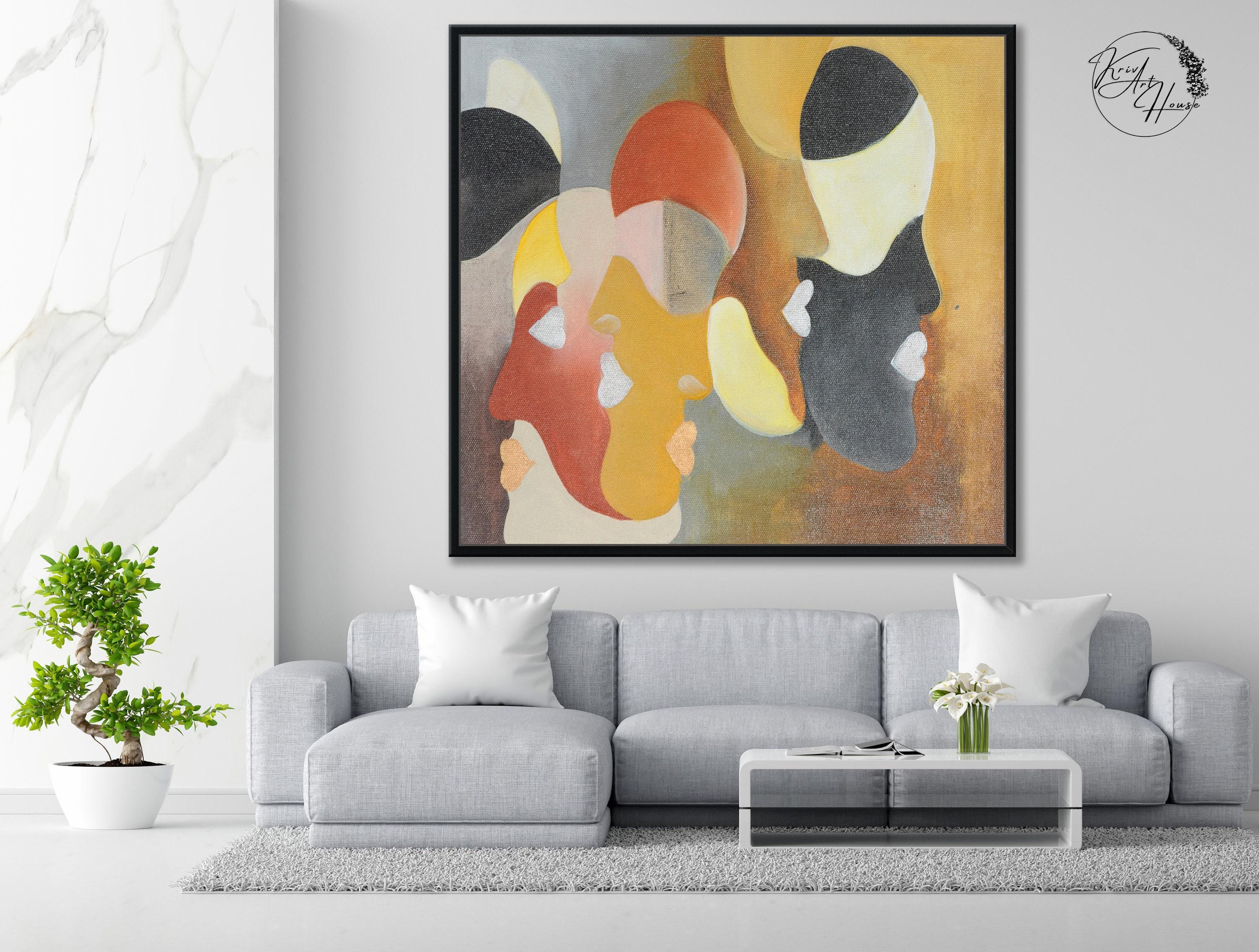 Large Abstract Face Art, Oil Painting, Painting on Canvas, Contemporary ...