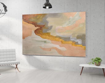 XL Painting, Pink And Brown Abstract Painting, Abstract Painting, Extra Large Painting,  Oversized Abstract Painting, Wall Decor