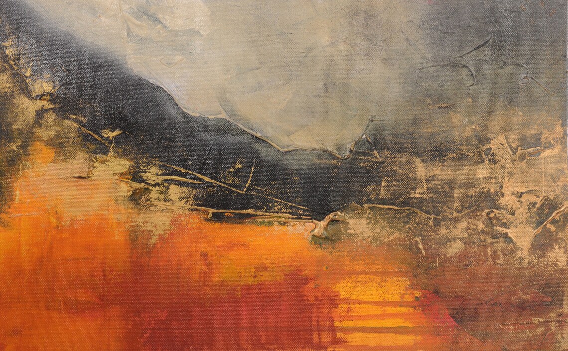 Orange And Black Painting Abstract Art Extra Large Painting Etsy