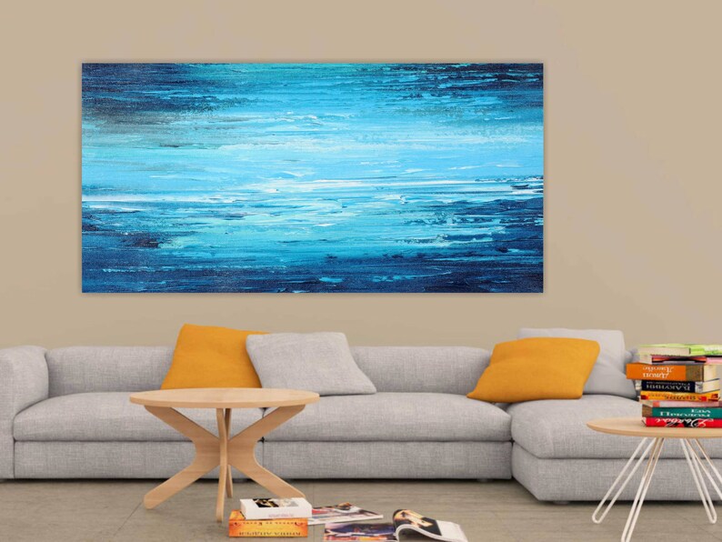 Large Blue Abstract Painting Large Abstract Painting on Etsy