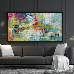 Modern Home Decor Palette Knife Abstract Wall Art Canvas Colorful Painting, Modern Art Colorful Original Art On Canvas Halloween Painting
