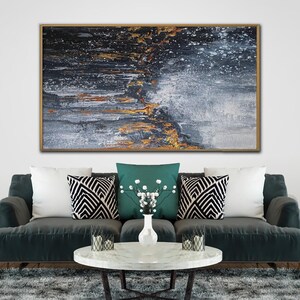Golden Textured Abstract Painting Canvas Art, Extra Large Wall Art ,Big Canvas Art, Palette Knife Art, Extra Large Painting, Home Wall Decor