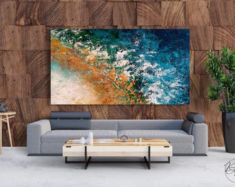 Original Abstract Painting, Extra Large Wall Art, Paintings on Canvas, Abstract Wall Art, Palette Knife Painting, Master Bedroom Wall Decor