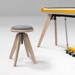 Handmade Solid Ash Piano Stool, Adjustable Height