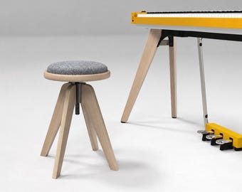Handmade Solid Ash Piano Stool, Adjustable Height - Etsy