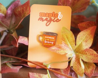Fall Mug Hard Enamel Pin | Autumn Coffee Camping