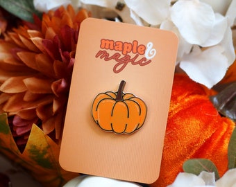 Hard Enamel Pumpkin Pin, Fall Colors