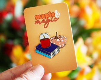 Cosy things pin | Fall | Autumn | Books | Reading | Pumpkins | Candles
