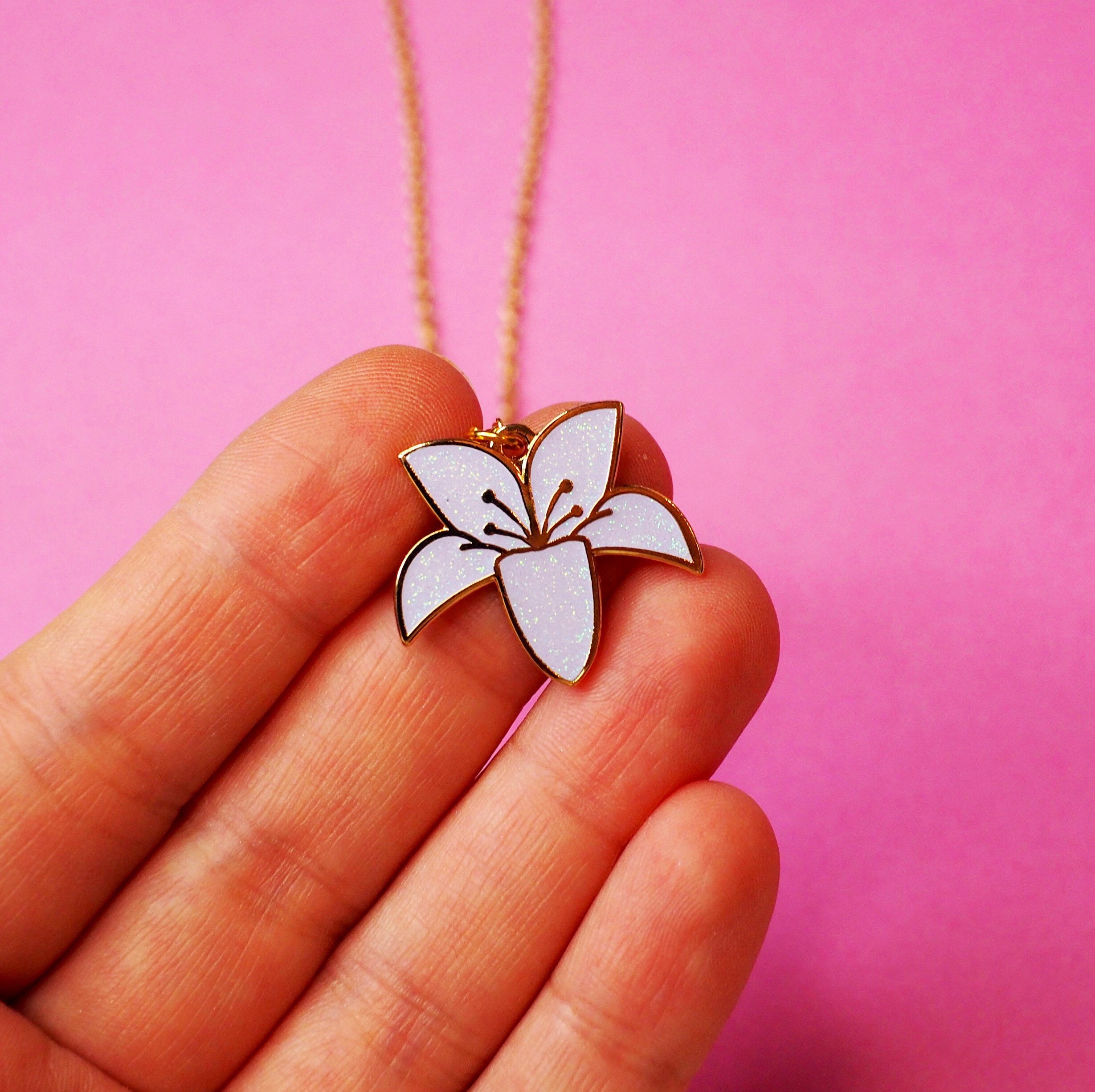 White Flower Necklace Etsy