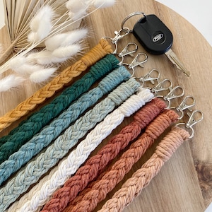 Macrame Lanyard, Braided Macrame Lanyard, Macrame Gifts, Macrame Accessories, Boho Keychain, Bridal Party Gift, Teacher Gift, Christmas Gift image 2