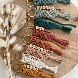 Personalized Macrame Keychain, Macrame Keychain, Customized Keychain, Macrame Accessories, Boho Keychain, Bridal Party Gifts, Mama Keychain image 8