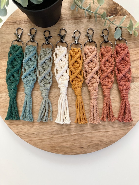 Macrame Keychain Boho Keychain Key Accessory Macrame Keyring