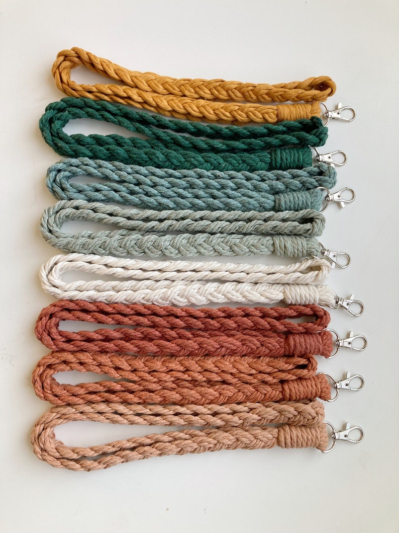 Macrame Lanyard, Braided Macrame Lanyard, Macrame Gifts, Macrame Accessories, Boho Keychain, Bridal Party Gift, Teacher Gift, Christmas Gift image 5