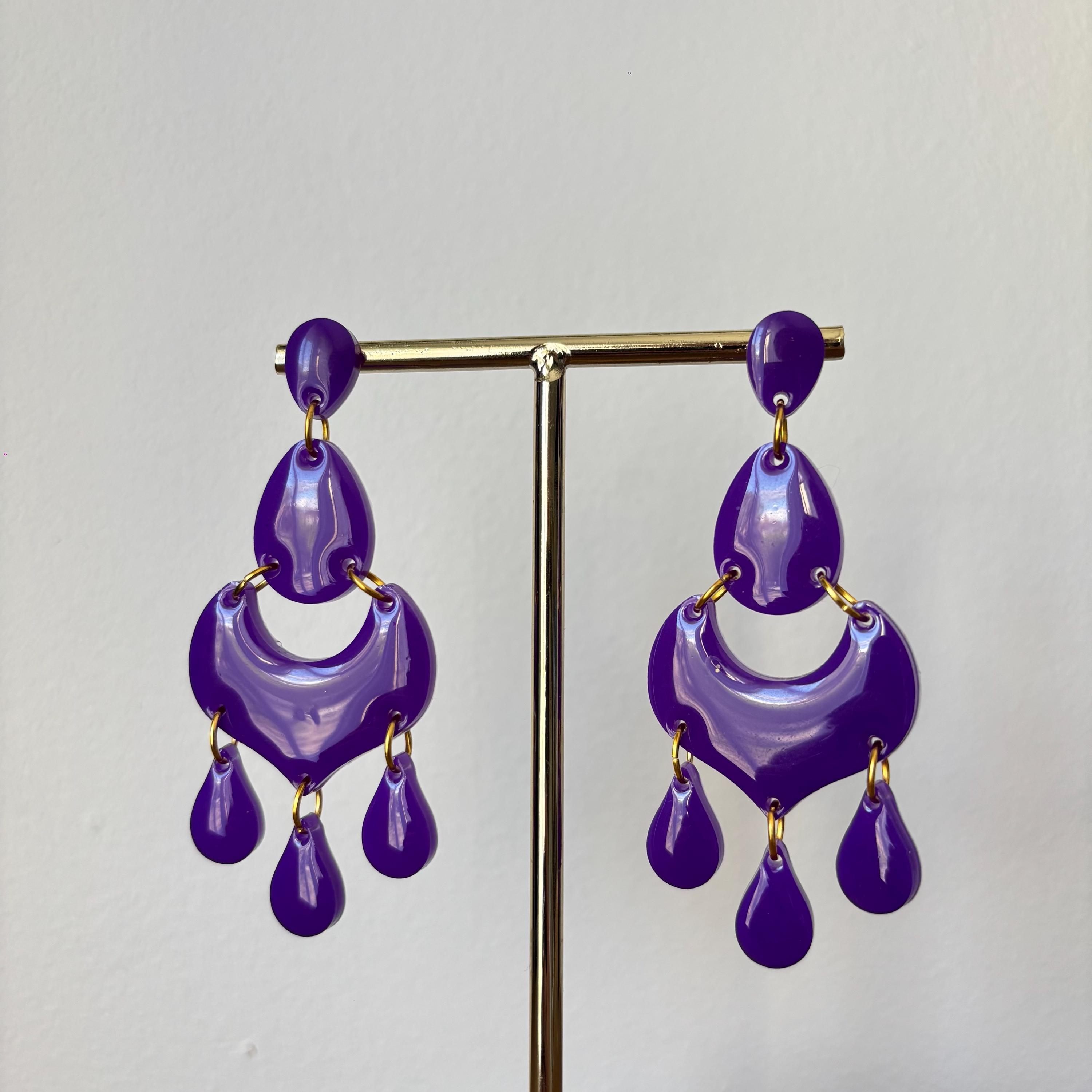 LEANA Resin Earrings | Wedding Baptism Event | Violets l Hypoallergenic | Gifts