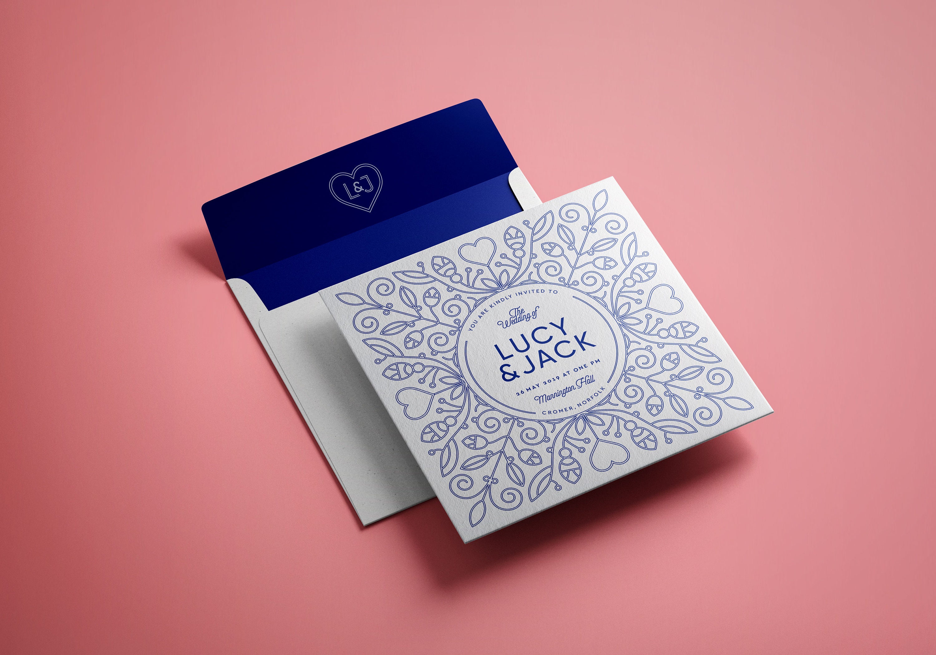 Floral Lines - Luxury Wedding Invitation and Save the Date Coaster ...