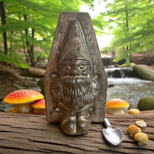 Vintage 2 part chocolate mold of a gnome
