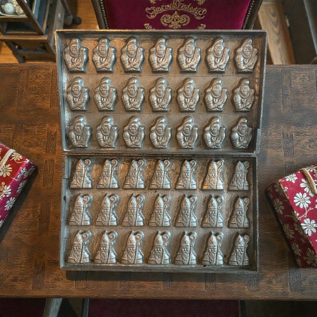 RARE EXCLUSIVE Vintage 2 Part Tilburg Chocolate Molds of St Nicholas ...