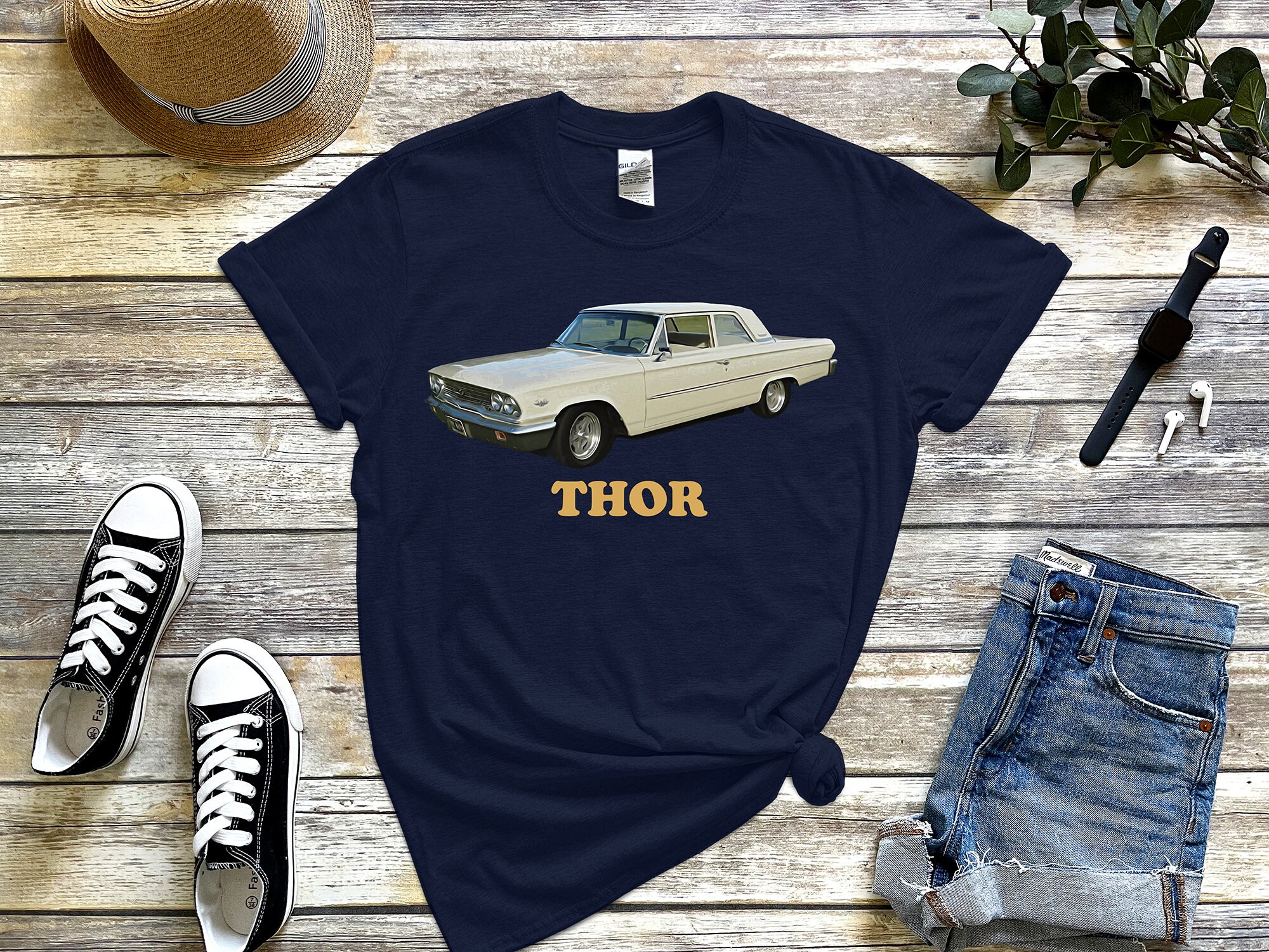 Classic Car T-shirt, Custom Illustrated Collector Car Tee