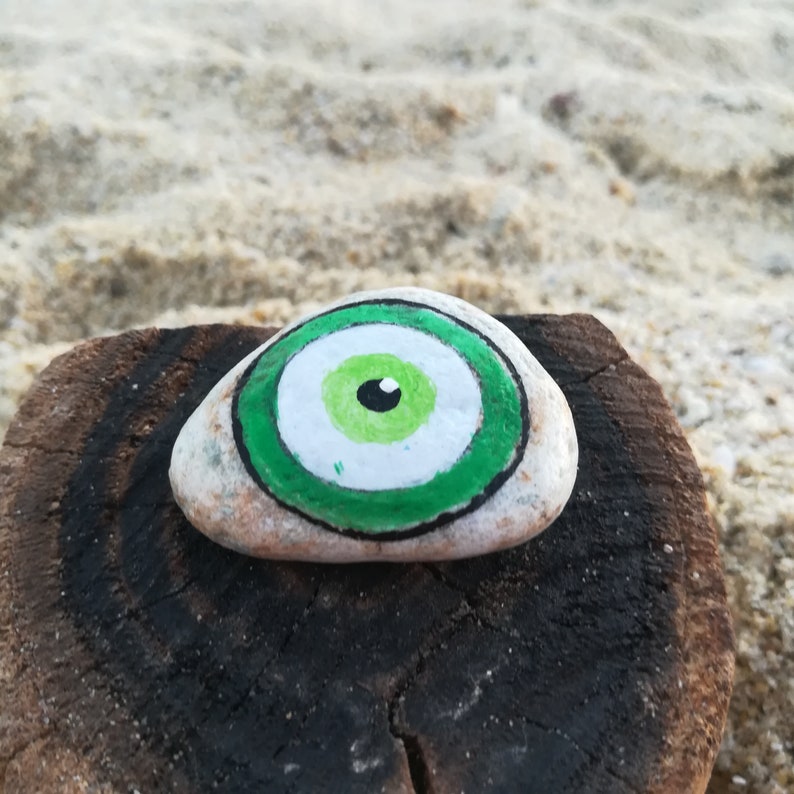 Evil eye amulethandmade souvenir from Greece lucky stone