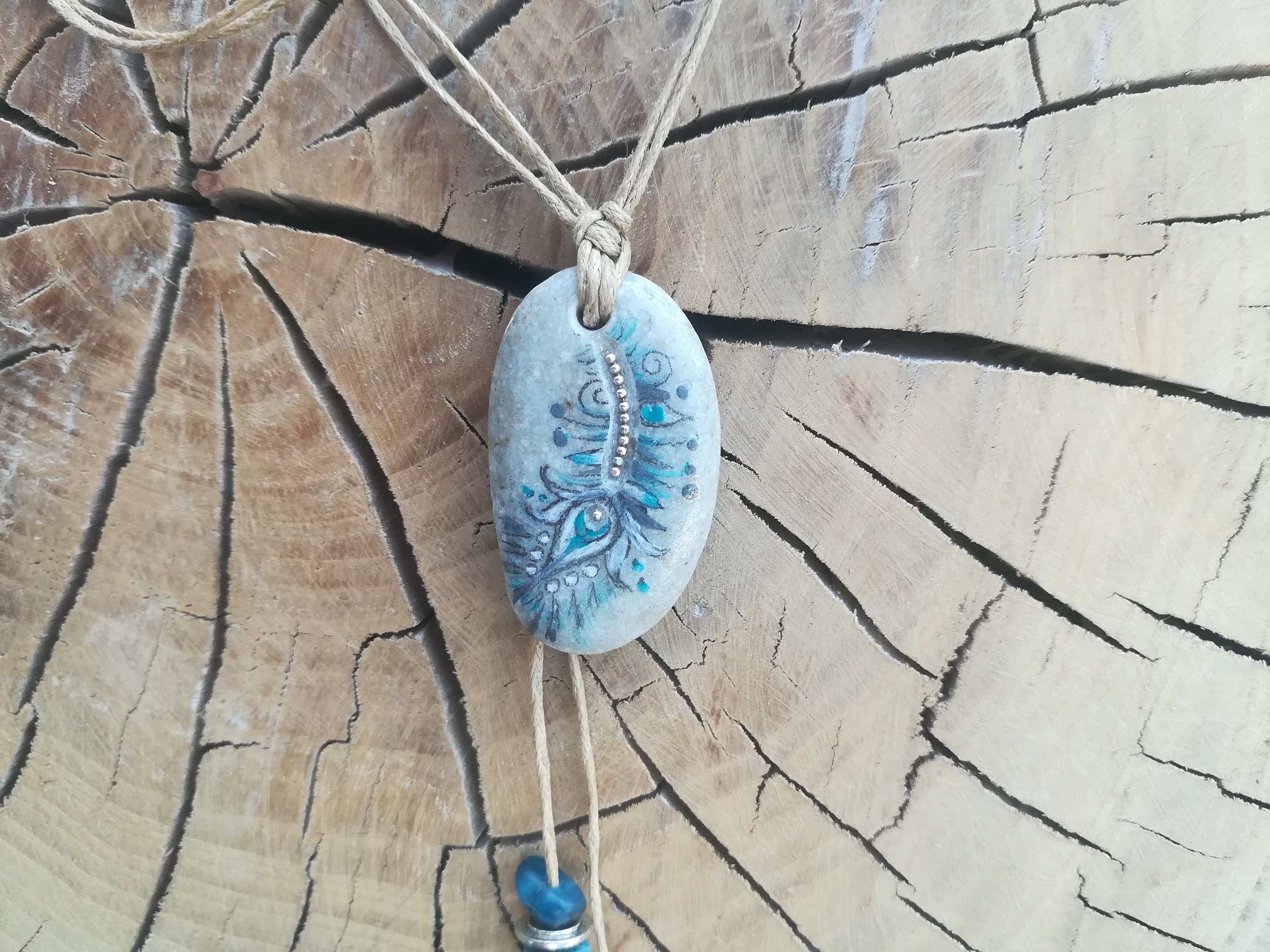 Unique necklace with natural sea stone / handmade jewelry Etsy