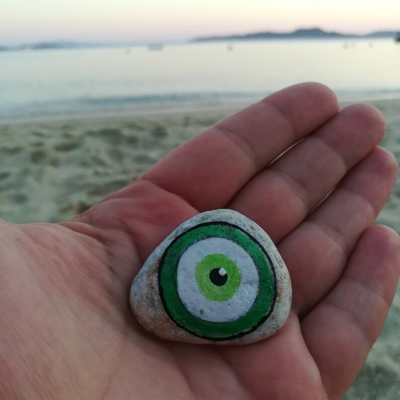 Evil eye amulethandmade souvenir from Greece lucky stone