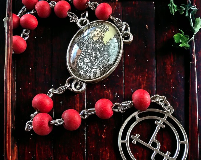 Sigil of Lilith Rosary Beads /the Empress Tarot Charm / Rosescented