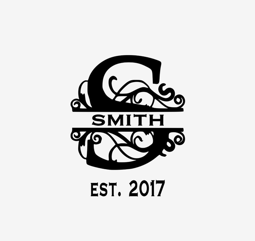 Personalized Monogram Vinyl Decal Sticker - Etsy