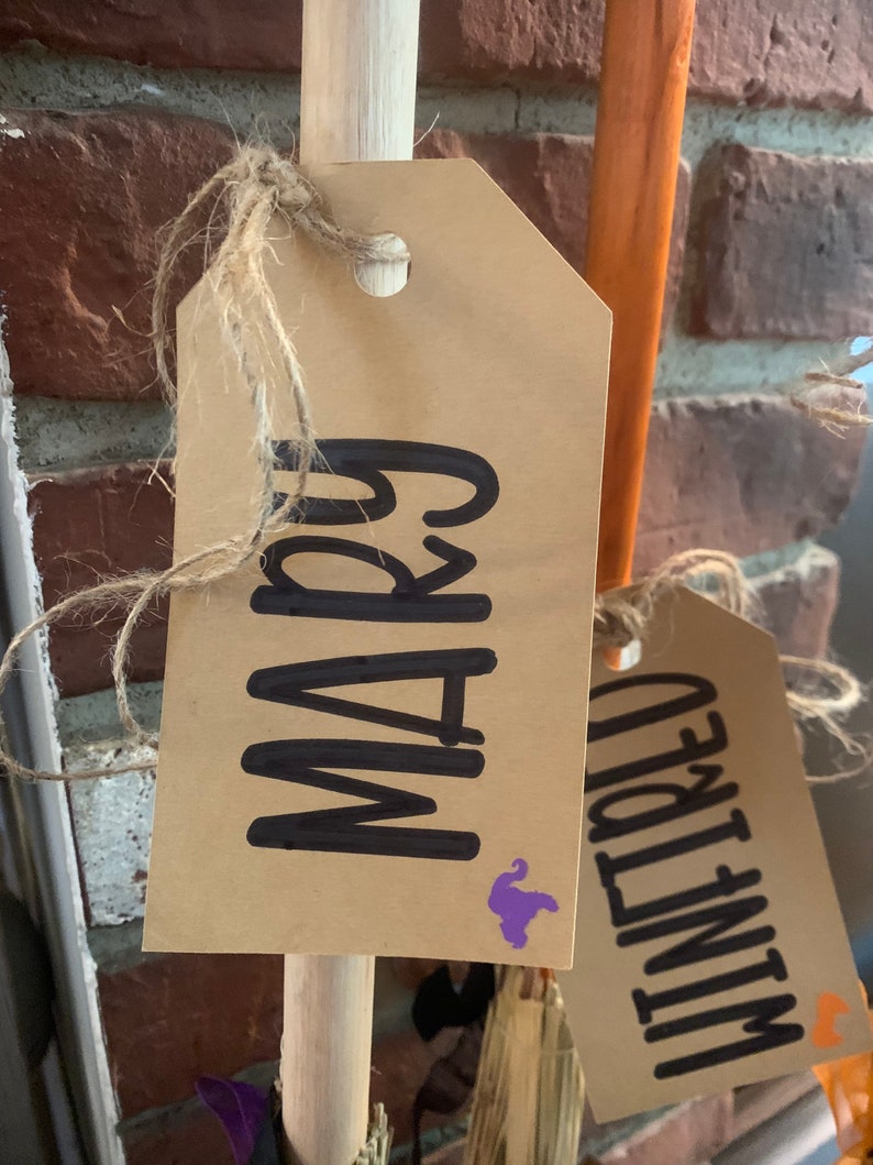 Hocus Pocus Witches Brooms Tags for Mary Sanderson, Winifred Sanderson ...