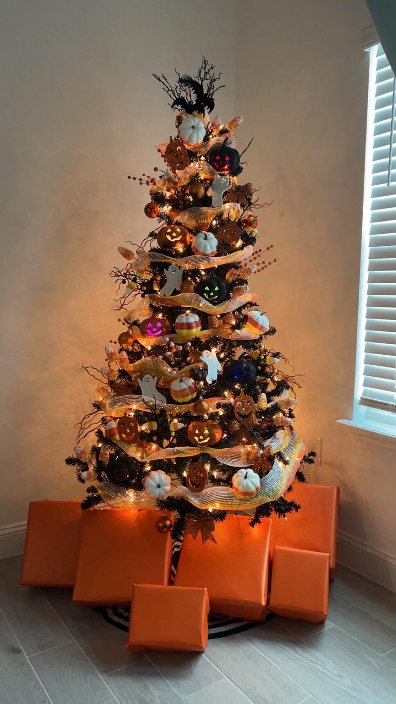 Candy Corn Pumpkin Halloween Tree - Etsy