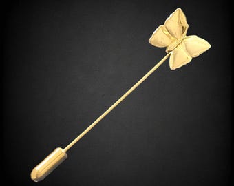 Vintage Dainty Butterfly Gold Tone Stick Pin