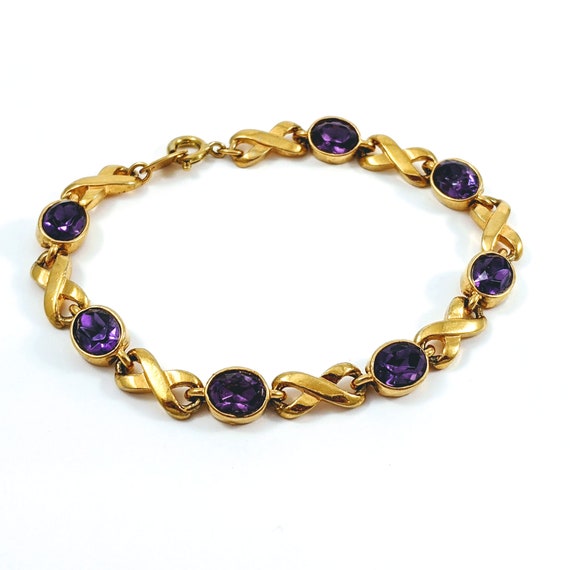 Avon 1990s Infinity Purple Stone Elegant Bracelet February - Etsy
