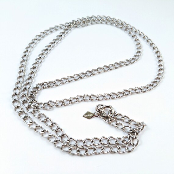 Vintage Sarah Cov Silver Tone Chain Necklace | Etsy