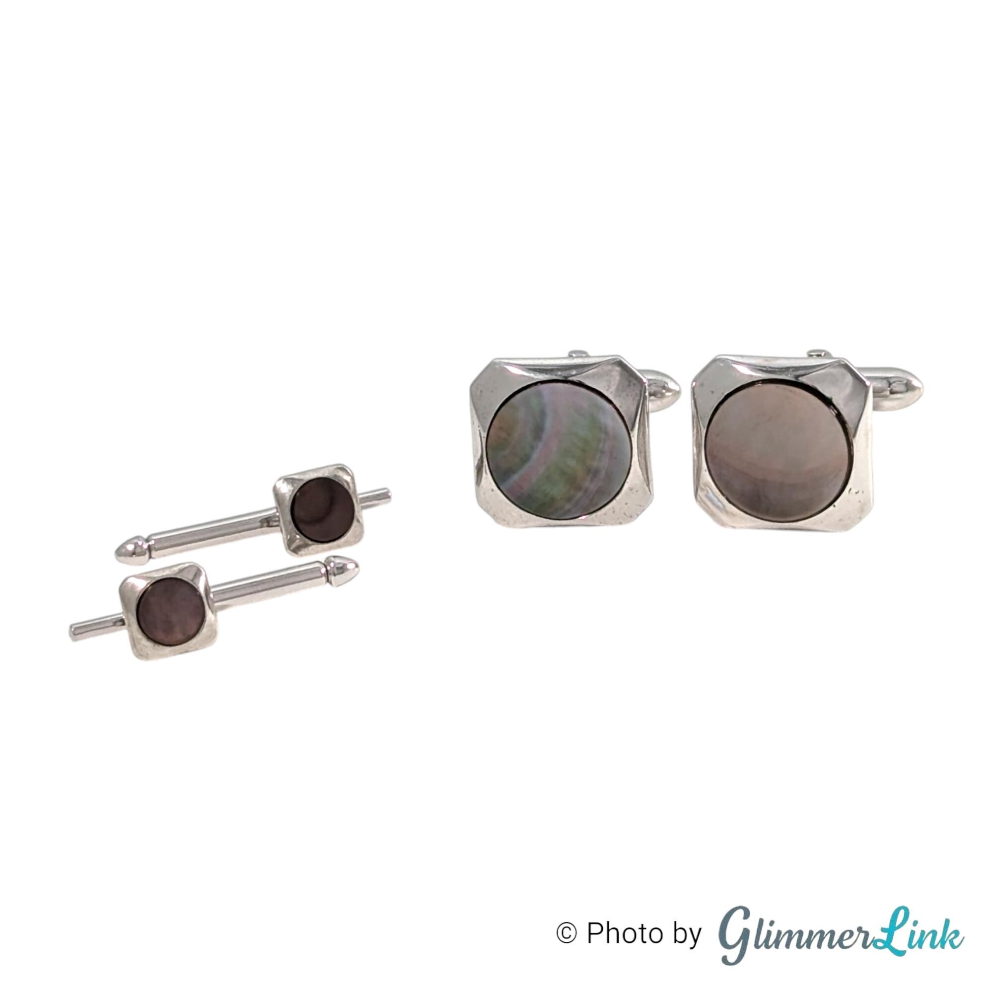 Illustration of Antique Art Deco Wing Toned Cufflink