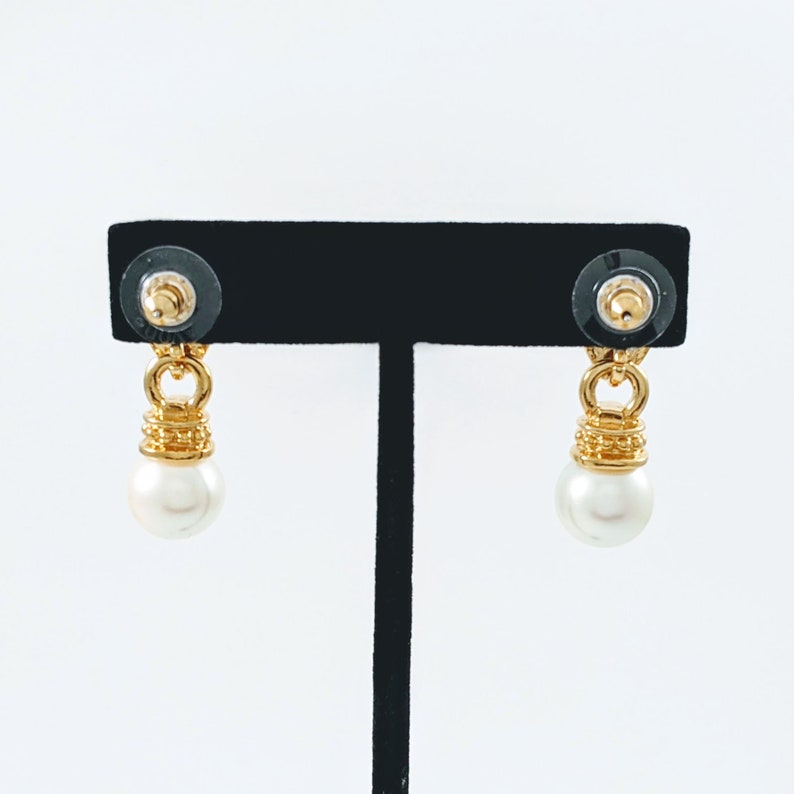 Vintage AVON Classic Designs Faux Pearl Dangle Earrings image 4