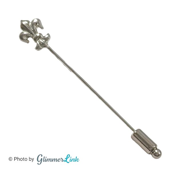 Black and Gold Fleur De Lis Lapel Pin Silver Metal Pin Accessories