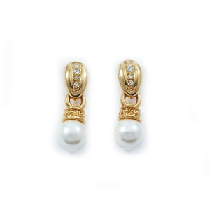 Vintage AVON Classic Designs Faux Pearl Dangle Earrings image 1