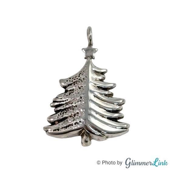 Vintage Best Brand Silver Tone Christmas Pine Tre… - image 1