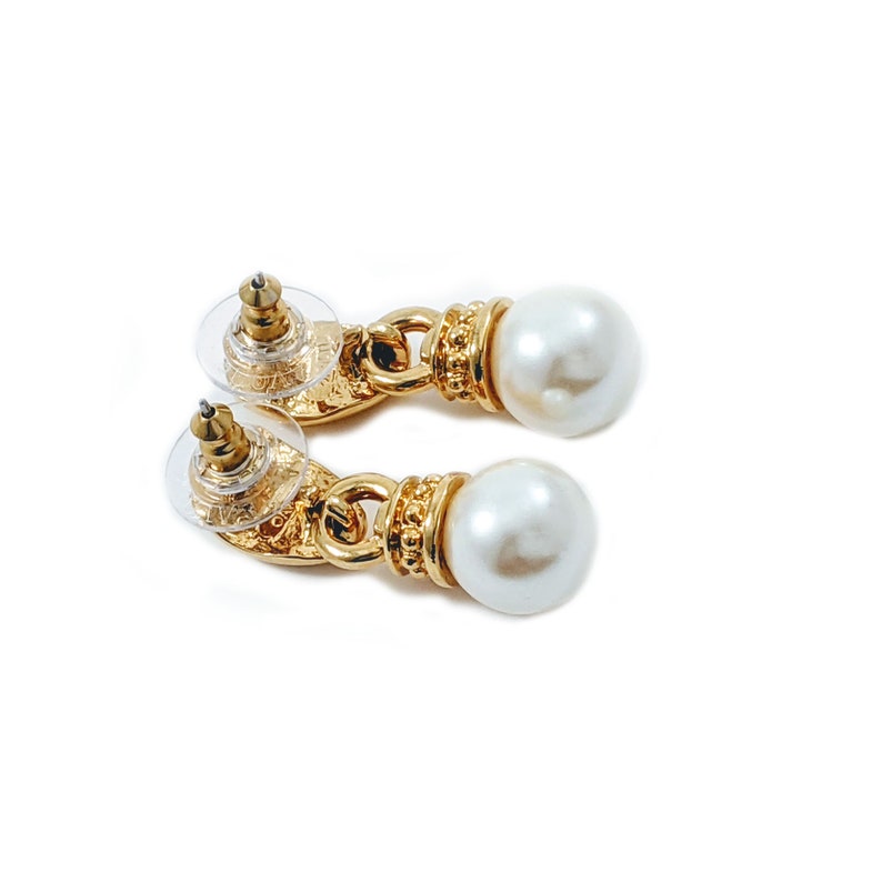 Vintage AVON Classic Designs Faux Pearl Dangle Earrings image 7