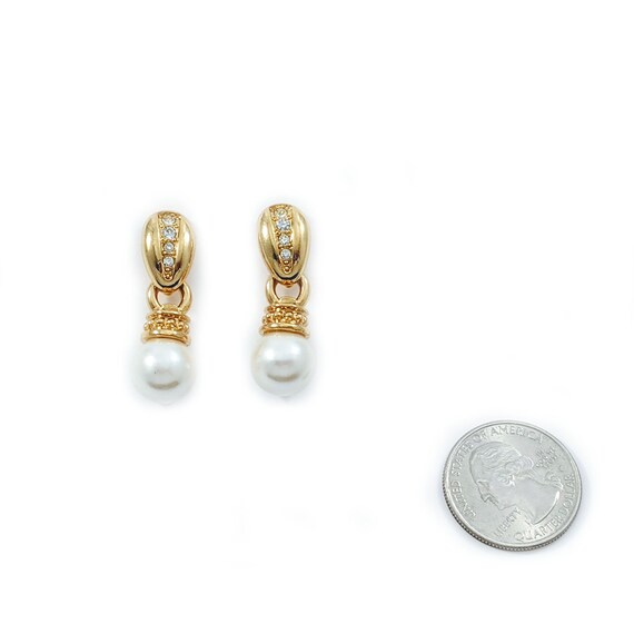 Vintage AVON Classic Designs Faux Pearl Dangle Ea… - image 5