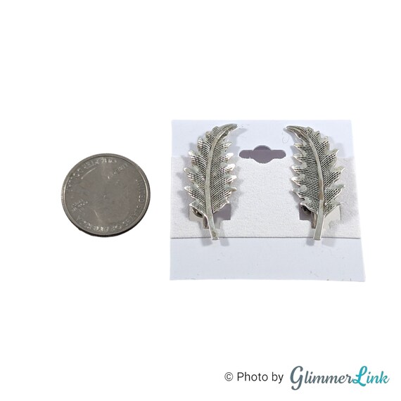Vintage 1950s Beau Sterling Silver Leaf Screw Bac… - image 5