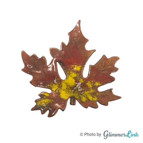 Vintage Copper & Orange Preserved Maple Leaf Brooch – The Mustard