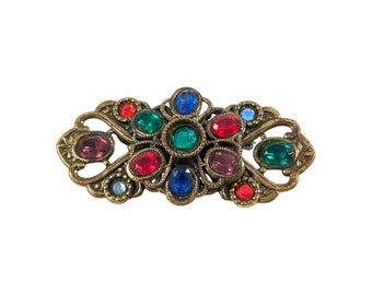 Broche Vintage Parapluie - Or émail Couleur - Réf. 4158 - Occasion