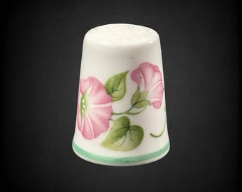 VTG Royal Worcester Country Garden Pastel Flowers Fine Bone China Collectible Thimble