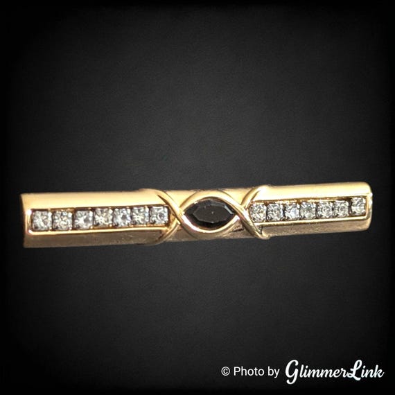 Vintage Swarovski SAL Signed Bar Pin All Clear Crystals  Vintage Swarovski SAL Signed Clear Crystal Goldtone Bar Pin Brooch display picture 1